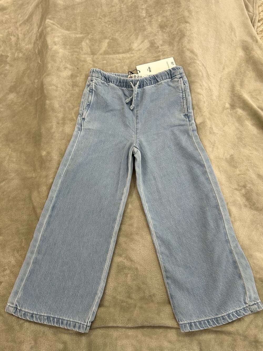 Primark The Wide Light Blue Denim Pull-On Pants